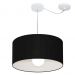 Pendente Cilíndrico Com Desvio Md-4228 Cúpula em Tecido 45x25cm Preto - Bivolt