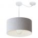 Pendente Cilíndrico Com Desvio Md-4228 Cúpula em Tecido 45x25cm Rústico Cinza - Bivolt
