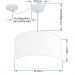 Pendente Cilíndrico Com Desvio Md-4229 Cúpula em Tecido 45x30cm Branco - Bivolt