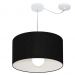 Pendente Cilíndrico Com Desvio Md-4229 Cúpula em Tecido 45x30cm Preto - Bivolt