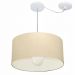 Pendente Cilíndrico Com Desvio Md-4230 Cúpula em Tecido 50x25cm Algodão Crú - Bivolt