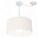 Pendente Cilíndrico Com Desvio Md-4230 Cúpula em Tecido 50x25cm Branco - Bivolt