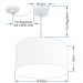 Pendente Cilíndrico Com Desvio Md-4230 Cúpula em Tecido 50x25cm Branco - Bivolt