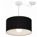 Pendente Cilíndrico Com Desvio Md-4230 Cúpula em Tecido 50x25cm Preto - Bivolt