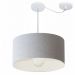 Pendente Cilíndrico Com Desvio Md-4230 Cúpula em Tecido 50x25cm Rústico Cinza - Bivolt