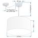 Pendente Cilíndrico Com Desvio Md-4231 Cúpula em Tecido 50x30cm Algodão Crú - Bivolt