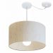 Pendente Cilíndrico Com Desvio Md-4231 Cúpula em Tecido 50x30cm Linho Bege - Bivolt