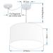 Pendente Cilíndrico Com Desvio Md-4231 Cúpula em Tecido 50x30cm Palha - Bivolt