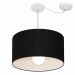 Pendente Cilíndrico Com Desvio Md-4231 Cúpula em Tecido 50x30cm Preto - Bivolt