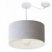Pendente Cilíndrico Com Desvio Md-4231 Cúpula em Tecido 50x30cm Rústico Cinza - Bivolt