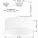 Pendente Cilíndrico Com Desvio Md-4232 Cúpula em Tecido 55x25cm Algodão Crú - Bivolt