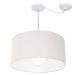 Pendente Cilíndrico Com Desvio Md-4232 Cúpula em Tecido 55x25cm Branco - Bivolt