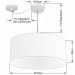 Pendente Cilíndrico Com Desvio Md-4232 Cúpula em Tecido 55x25cm Café - Bivolt