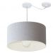 Pendente Cilíndrico Com Desvio Md-4232 Cúpula em Tecido 55x25cm Rústico Cinza - Bivolt