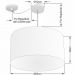 Pendente Cilíndrico Com Desvio Md-4234 Cúpula em Tecido 60x30cm Rústico Cinza - Bivolt