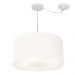 Pendente Cilíndrico Com Desvio Md-4236 Cúpula em Tecido 45x25cm Branco - Bivolt