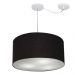 Pendente Cilíndrico Com Desvio Md-4236 Cúpula em Tecido 45x25cm Preto - Bivolt