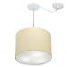 Pendente Cilíndrico Com Desvio Md-4237 Cúpula em Tecido 40x30cm Algodão Crú - Bivolt