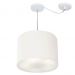 Pendente Cilíndrico Com Desvio Md-4237 Cúpula em Tecido 40x30cm Branco - Bivolt