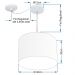 Pendente Cilíndrico Com Desvio Md-4237 Cúpula em Tecido 40x30cm Café - Bivolt