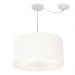 Pendente Cilíndrico Com Desvio Md-4238 Cúpula em Tecido 45x25cm Branco - Bivolt
