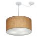 Pendente Cilíndrico Com Desvio Md-4238 Cúpula em Tecido 45x25cm Palha - Bivolt