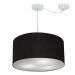 Pendente Cilíndrico Com Desvio Md-4238 Cúpula em Tecido 45x25cm Preto - Bivolt
