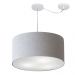 Pendente Cilíndrico Com Desvio Md-4238 Cúpula em Tecido 45x25cm Rústico Cinza - Bivolt