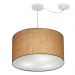 Pendente Cilíndrico Com Desvio Md-4239 Cúpula em Tecido 45x30cm Palha - Bivolt