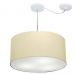 Pendente Cilíndrico Com Desvio Md-4251 Cúpula em Tecido 50x30cm Algodão Crú - Bivolt