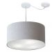 Pendente Cilíndrico Com Desvio Md-4251 Cúpula em Tecido 50x30cm Rústico Cinza - Bivolt