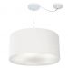 Pendente Cilíndrico Com Desvio Md-4253 Cúpula em Tecido 55x30cm Branco - Bivolt