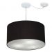 Pendente Cilíndrico Com Desvio Md-4253 Cúpula em Tecido 55x30cm Preto - Bivolt