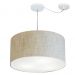 Pendente Cilíndrico Com Desvio Md-4253 Cúpula em Tecido 55x30cm Rústico Bege - Bivolt