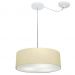 Pendente Cilíndrico Com Desvio Md-4255 Cúpula em Tecido 40x15cm Algodão Crú - Bivolt