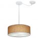 Pendente Cilíndrico Com Desvio Md-4255 Cúpula em Tecido 40x15cm Palha - Bivolt