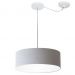 Pendente Cilíndrico Com Desvio Md-4255 Cúpula em Tecido 40x15cm Rústico Cinza - Bivolt