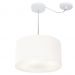 Pendente Cilíndrico Com Desvio Md-4256 Cúpula em Tecido 40x21cm Branco - Bivolt