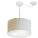 Pendente Cilíndrico Com Desvio Md-4256 Cúpula em Tecido 40x21cm Linho Bege - Bivolt