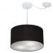 Pendente Cilíndrico Com Desvio Md-4256 Cúpula em Tecido 40x21cm Preto - Bivolt