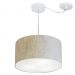 Pendente Cilíndrico Com Desvio Md-4256 Cúpula em Tecido 40x21cm Rústico Bege - Bivolt