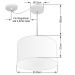 Pendente Cilíndrico Com Desvio Md-4256 Cúpula em Tecido 40x21cm Rústico Bege - Bivolt