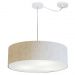 Pendente Cilíndrico Com Desvio Md-4259 Cúpula em Tecido 50x15cm Linho Bege - Bivolt