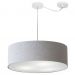 Pendente Cilíndrico Com Desvio Md-4259 Cúpula em Tecido 50x15cm Rústico Cinza - Bivolt