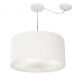 Pendente Cilíndrico Com Desvio Md-4261 Cúpula em Tecido 50x30cm Branco - Bivolt