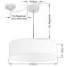 Pendente Cilíndrico Com Desvio Md-4262 Cúpula em Tecido 55x15cm Branco - Bivolt