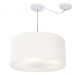 Pendente Cilíndrico Com Desvio Md-4263 Cúpula em Tecido 55x25cm Branco - Bivolt