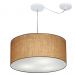 Pendente Cilíndrico Com Desvio Md-4263 Cúpula em Tecido 55x25cm Palha - Bivolt