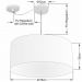 Pendente Cilíndrico Com Desvio Md-4264 Cúpula em Tecido 55x30cm Café - Bivolt