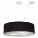 Pendente Cilíndrico Com Desvio Md-4265 Cúpula em Tecido 60x15cm Preto - Bivolt
